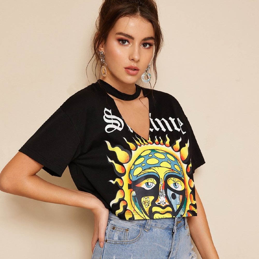 Sublime Graphic Cropped Boxy Tee Black Sizes M | L - Picture 3 of 8